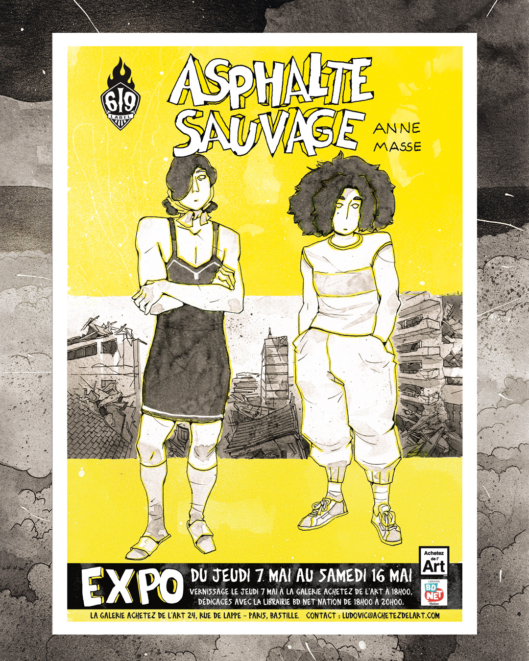 Planches originales d'Asphalte Sauvage d'Anne Masse (Label 619)