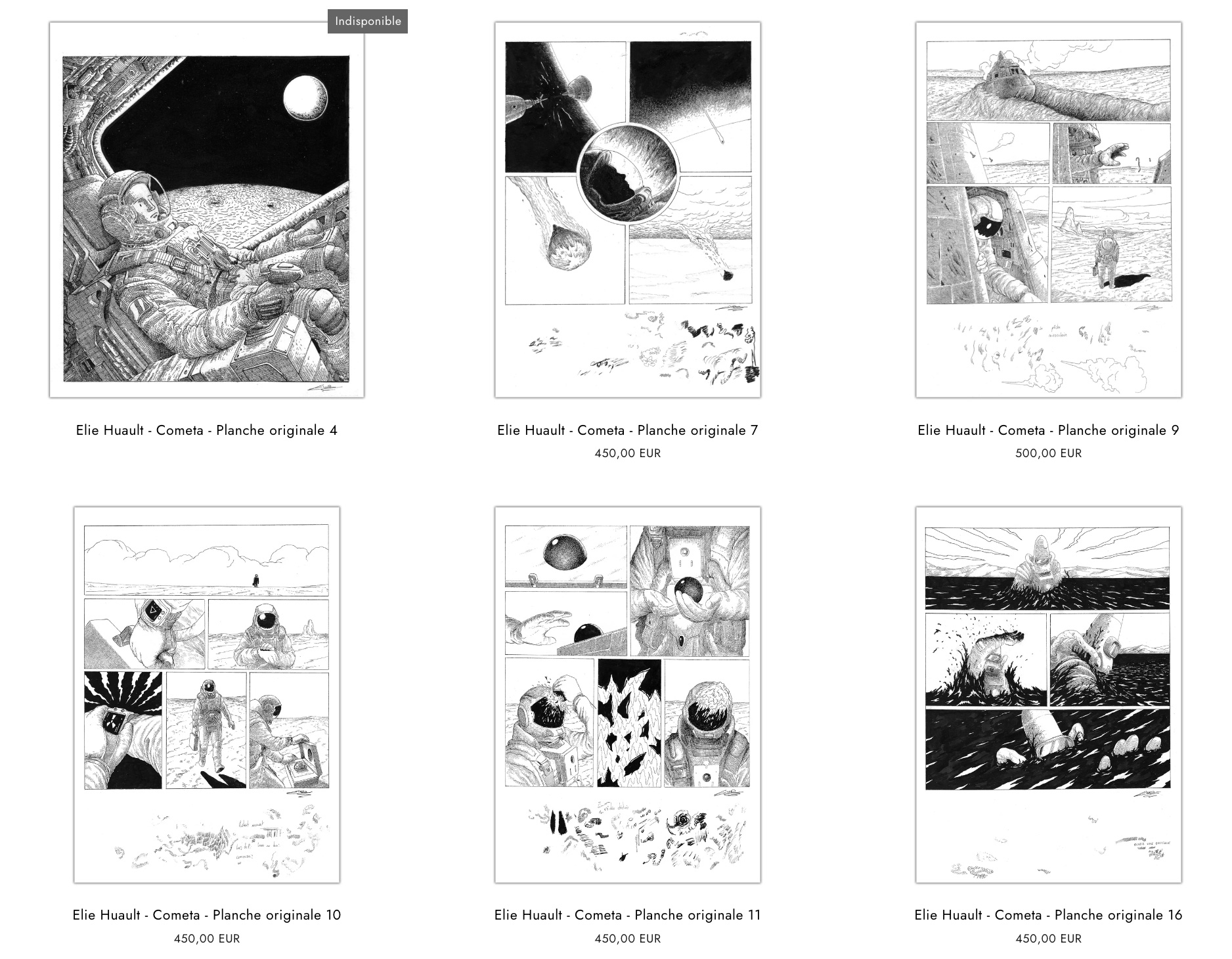 Planches originales de Cometa - Elie Huault