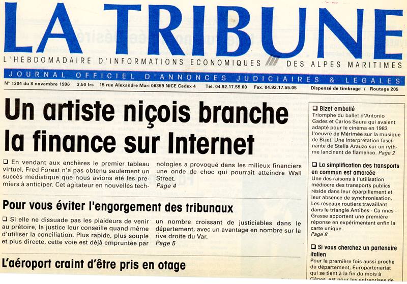 Un artiste niçois branche la finance sur Internet - La Tribune