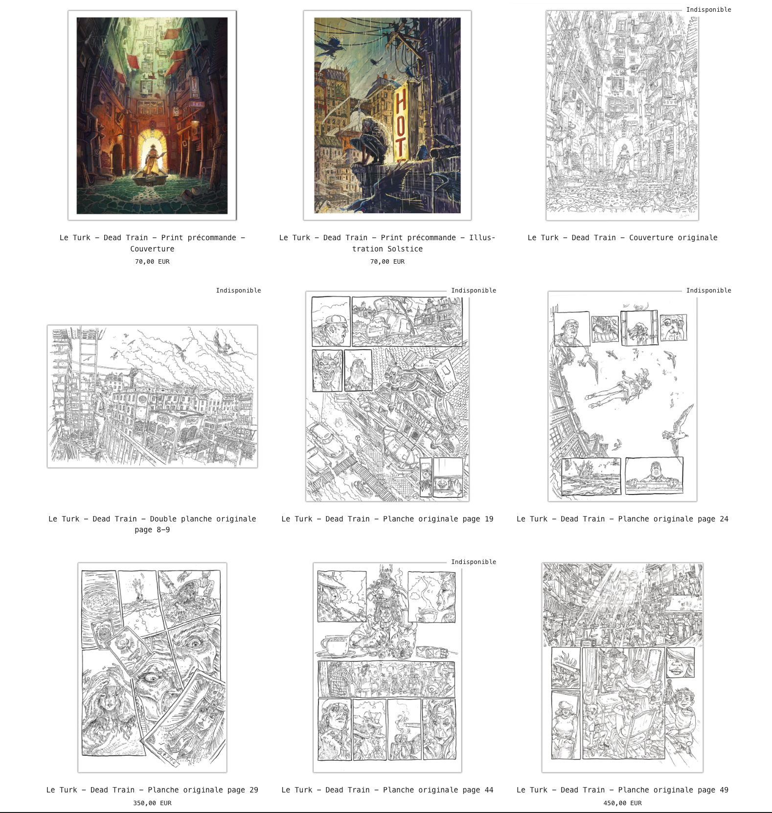 Le Turk - Dead Train - Planches originales