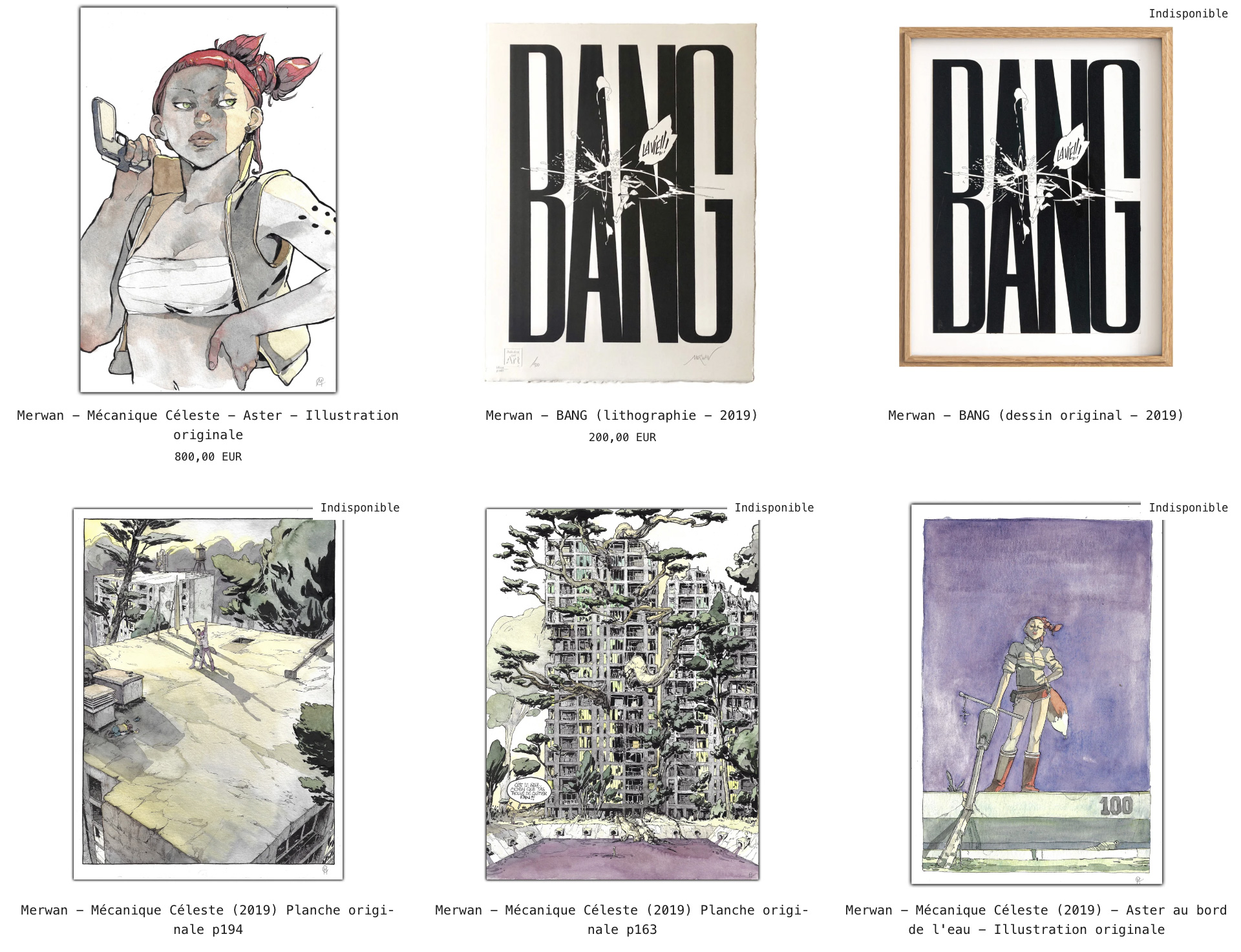 Merwan (Mécanique Céleste) - Planches et illustrations originales