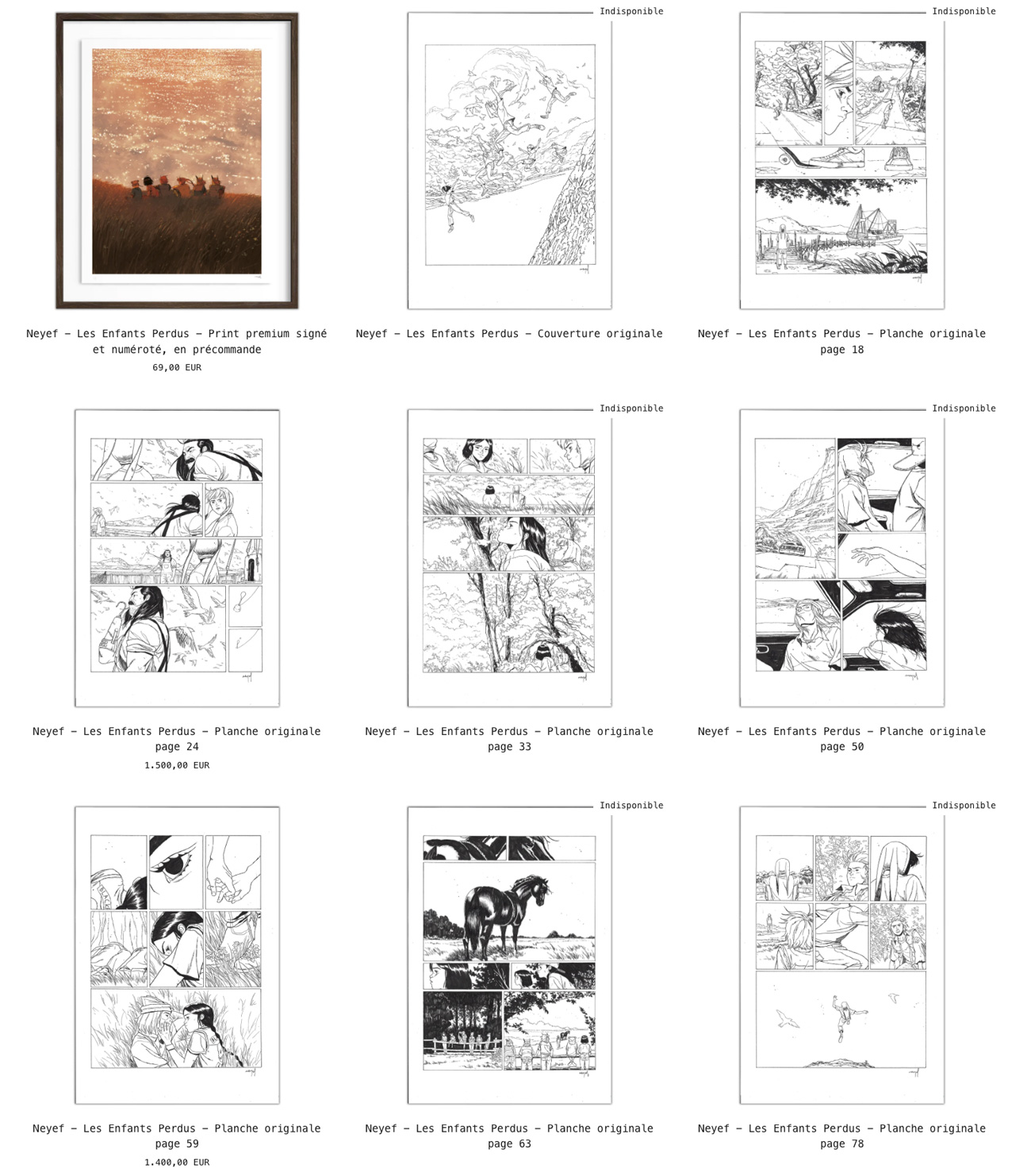 Neyef - Les Enfants Perdus - Exposition des planches originales