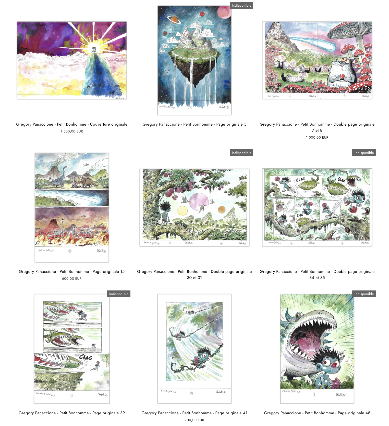 Exposition Petit Bonhomme - Bacci x Panaccione - Planches originales