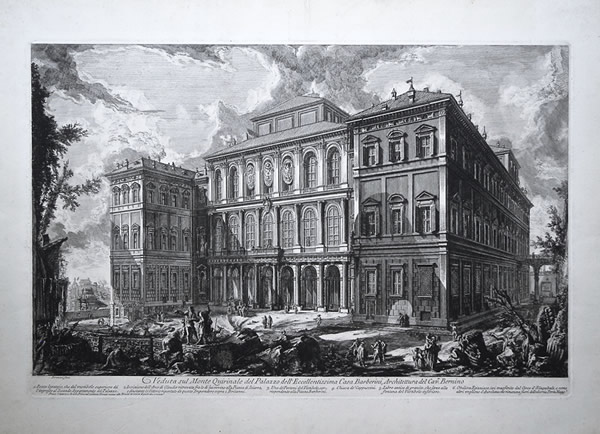 Piranese - Le palais Barberini à Rome, 1749