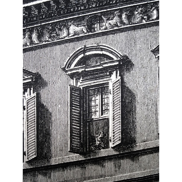 Piranesi : le palais Barberini à Rome - Détail d'une fenêtre