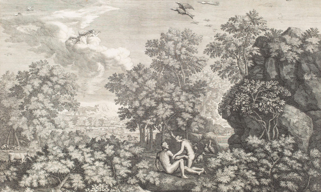 Le Printemps - Nicolas Poussin, gravure de Gérard Audran
